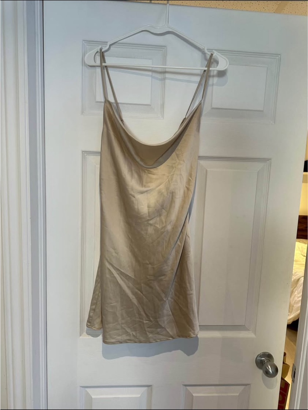 Garage Champagne Slip Dress with Spaghetti Straps